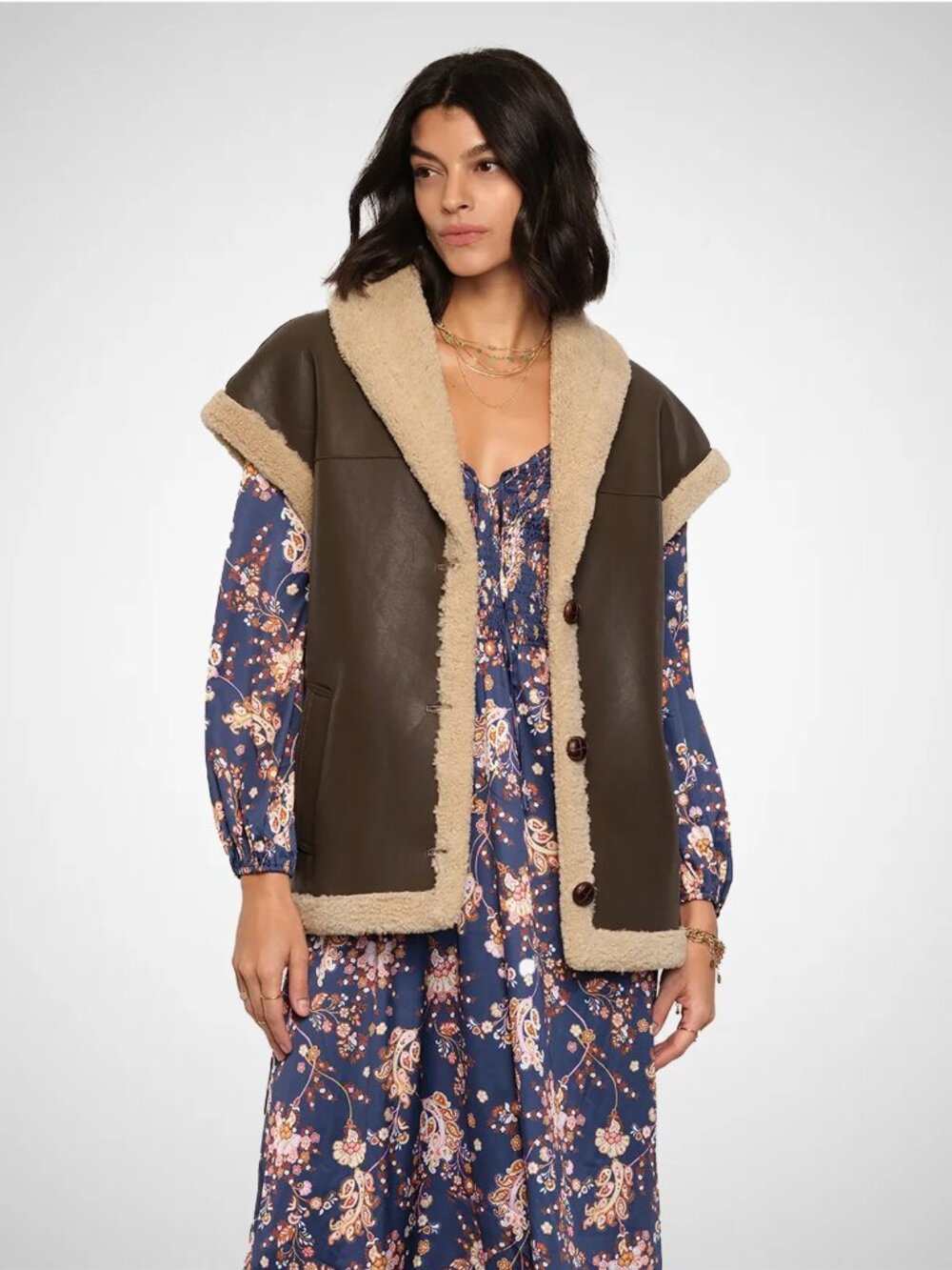 Heartloom Sherpa Detail Vest